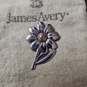 Retired James Avery Large 14kt/.925 Flower Pendant